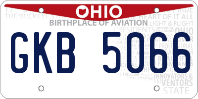 OH license plate GKB5066