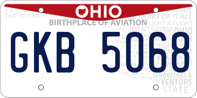 OH license plate GKB5068