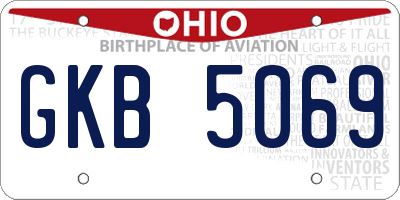 OH license plate GKB5069