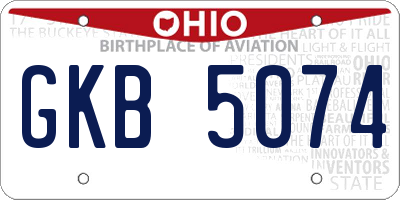 OH license plate GKB5074