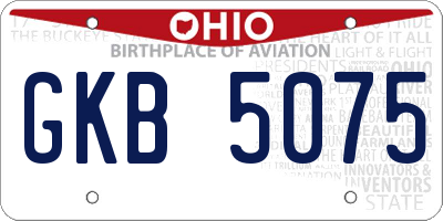 OH license plate GKB5075