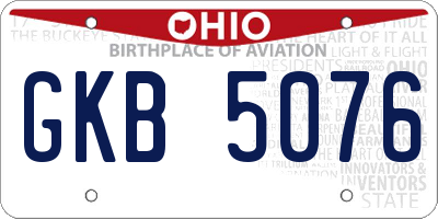 OH license plate GKB5076