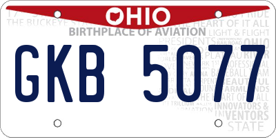 OH license plate GKB5077