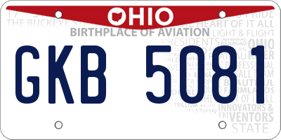 OH license plate GKB5081