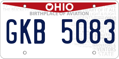 OH license plate GKB5083