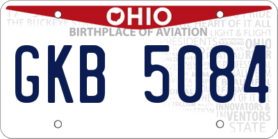 OH license plate GKB5084