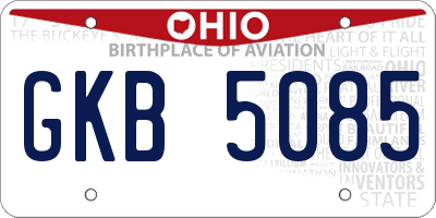 OH license plate GKB5085