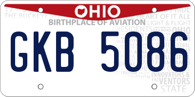 OH license plate GKB5086