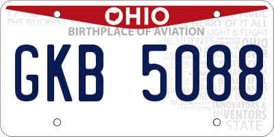 OH license plate GKB5088