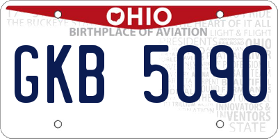 OH license plate GKB5090