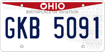 OH license plate GKB5091