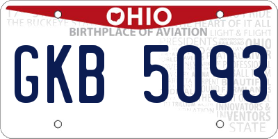 OH license plate GKB5093