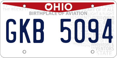 OH license plate GKB5094