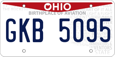 OH license plate GKB5095