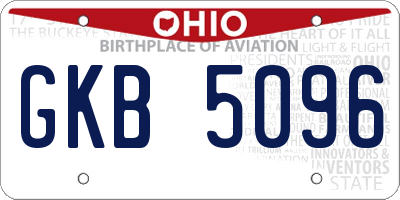 OH license plate GKB5096
