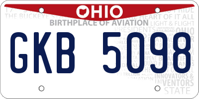 OH license plate GKB5098