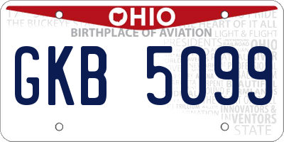 OH license plate GKB5099
