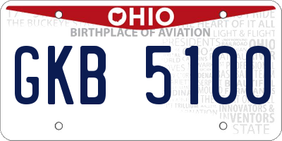 OH license plate GKB5100