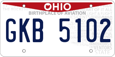 OH license plate GKB5102
