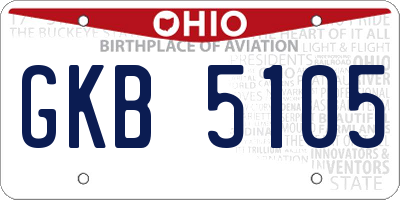 OH license plate GKB5105