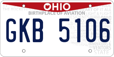 OH license plate GKB5106