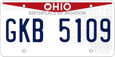 OH license plate GKB5109