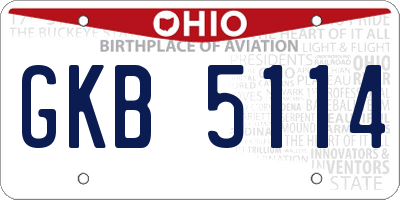 OH license plate GKB5114