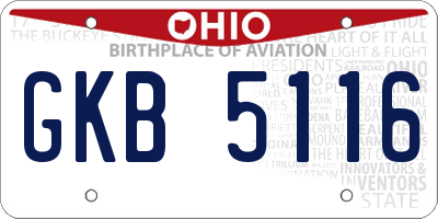 OH license plate GKB5116