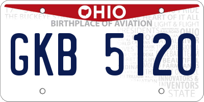 OH license plate GKB5120