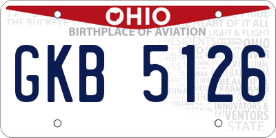 OH license plate GKB5126