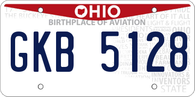 OH license plate GKB5128