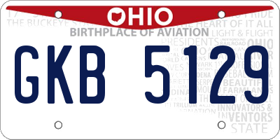 OH license plate GKB5129