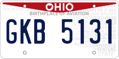 OH license plate GKB5131