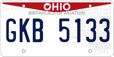 OH license plate GKB5133