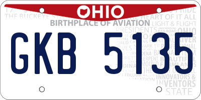 OH license plate GKB5135