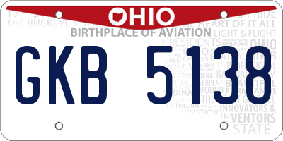 OH license plate GKB5138