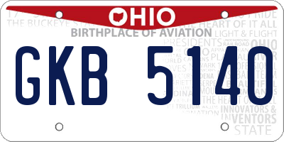 OH license plate GKB5140
