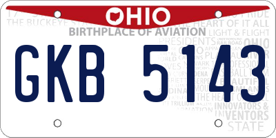 OH license plate GKB5143