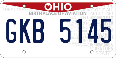 OH license plate GKB5145