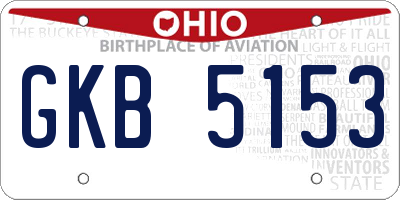 OH license plate GKB5153