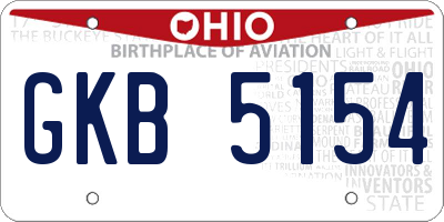 OH license plate GKB5154