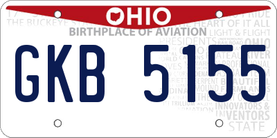 OH license plate GKB5155