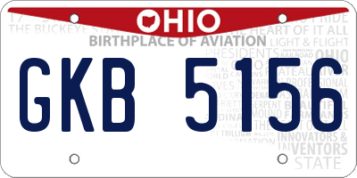 OH license plate GKB5156
