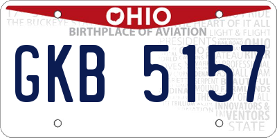OH license plate GKB5157