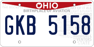 OH license plate GKB5158
