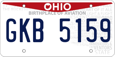OH license plate GKB5159