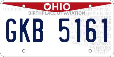 OH license plate GKB5161