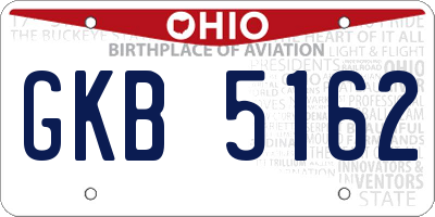 OH license plate GKB5162