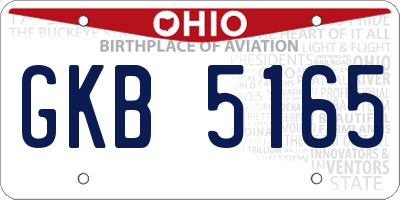 OH license plate GKB5165