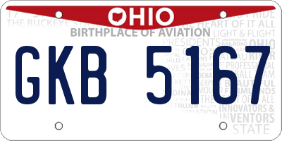OH license plate GKB5167